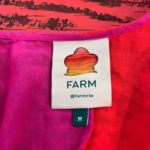 🍍HP🍍 Farm Rio Summer Ready Two Tone Wrap Top M - Picture 8 of 13